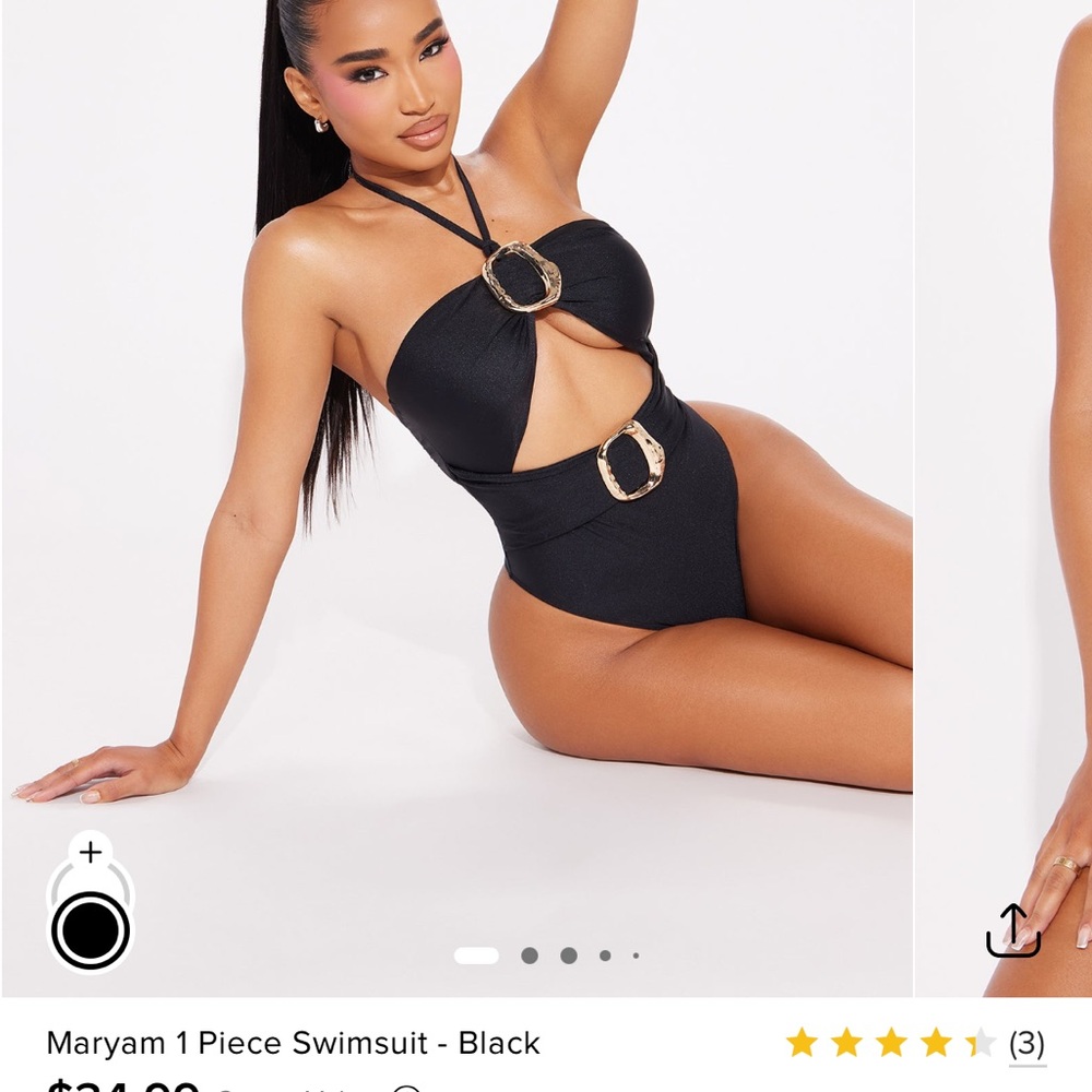Black 1 Piece Swimsuit